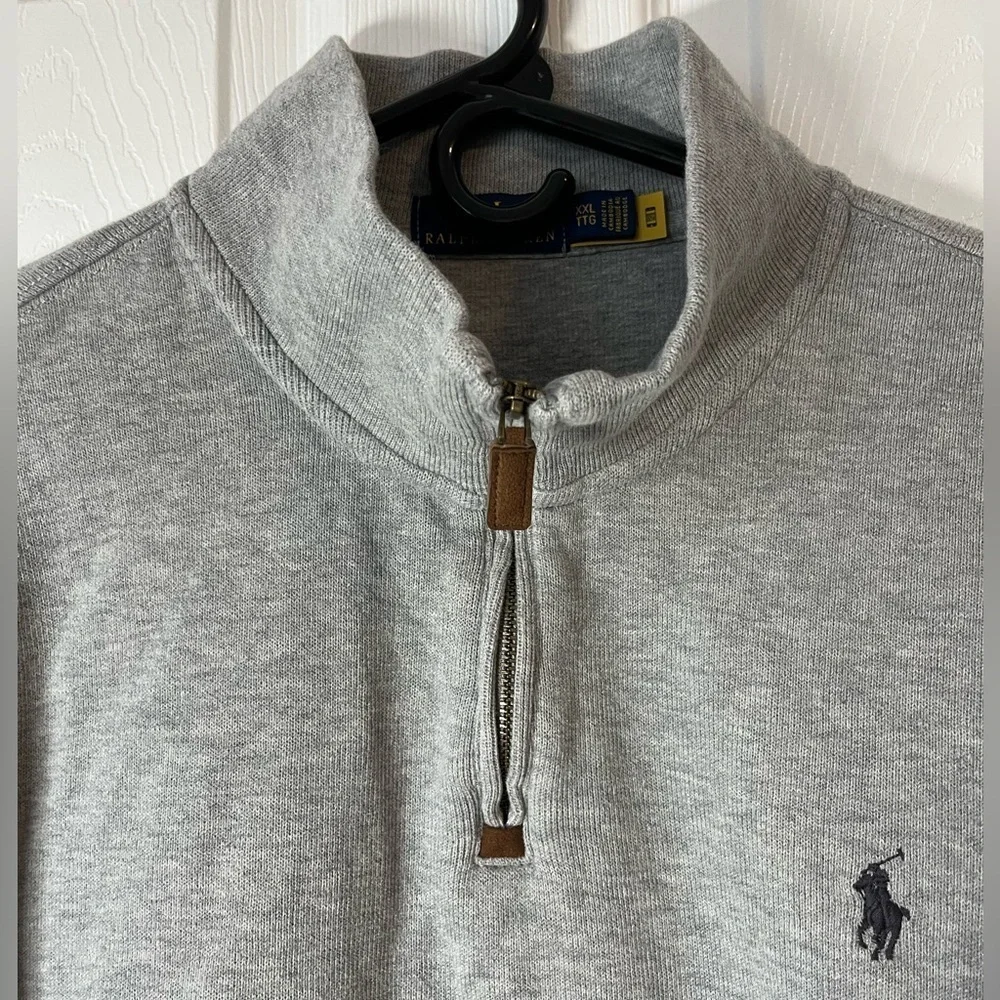 Polo Ralph Lauren gray Quarter-Zip Pullover Sweater Sweatshirt size XXL